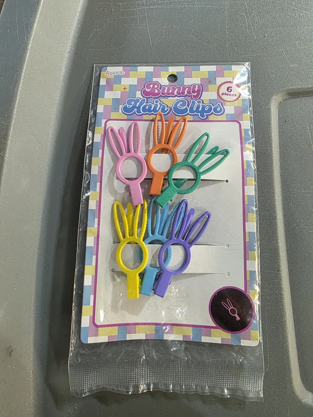 Bunny Shaped Hair Clips - Multicolor Pastel Set Of 6